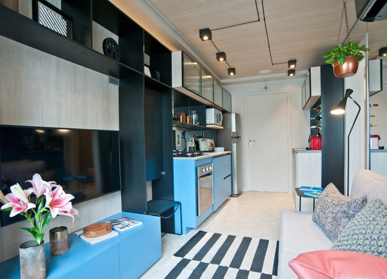 Living com Cozinha - 26 m² - Laguna 430