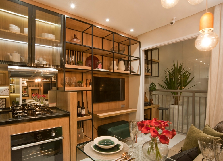 Cozinha e Living - 28m² - Plano&amp;Reserva da Vila
